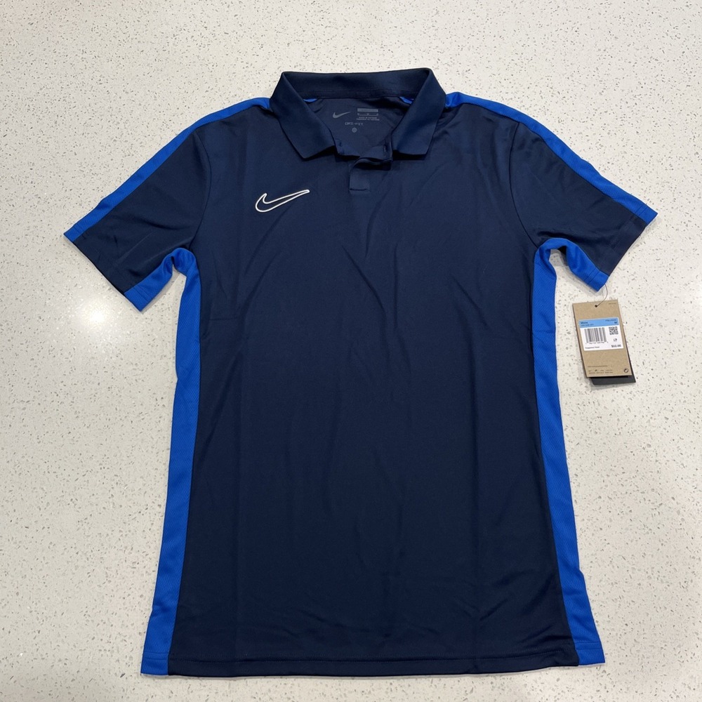 Nike Mens Dri-FIT Academy Soccer Polo Shirt Navy Blue DR1346-451 Size MEDIUM NWT